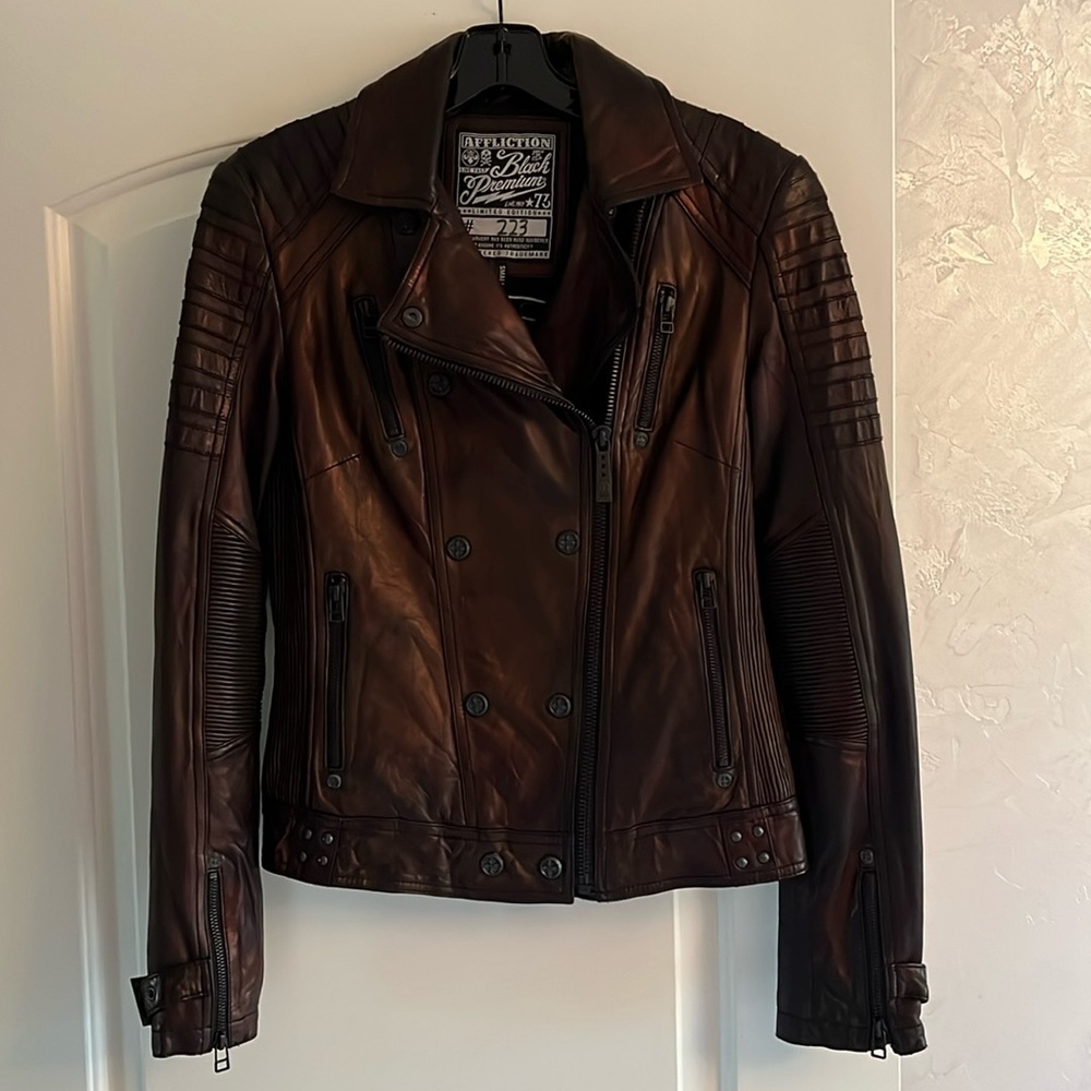 Affliction limited edition live fast leather jacket